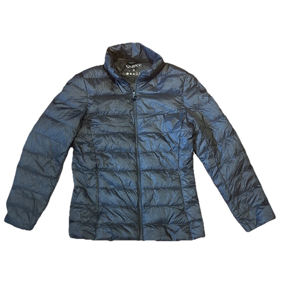 Quince Women's S Ultralight Weight Down Packable Puffer Jacket Black